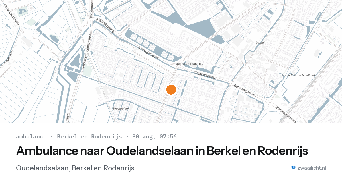 Ambulance naar Oudelandselaan in Berkel en Rodenrijs — 30 aug 2026