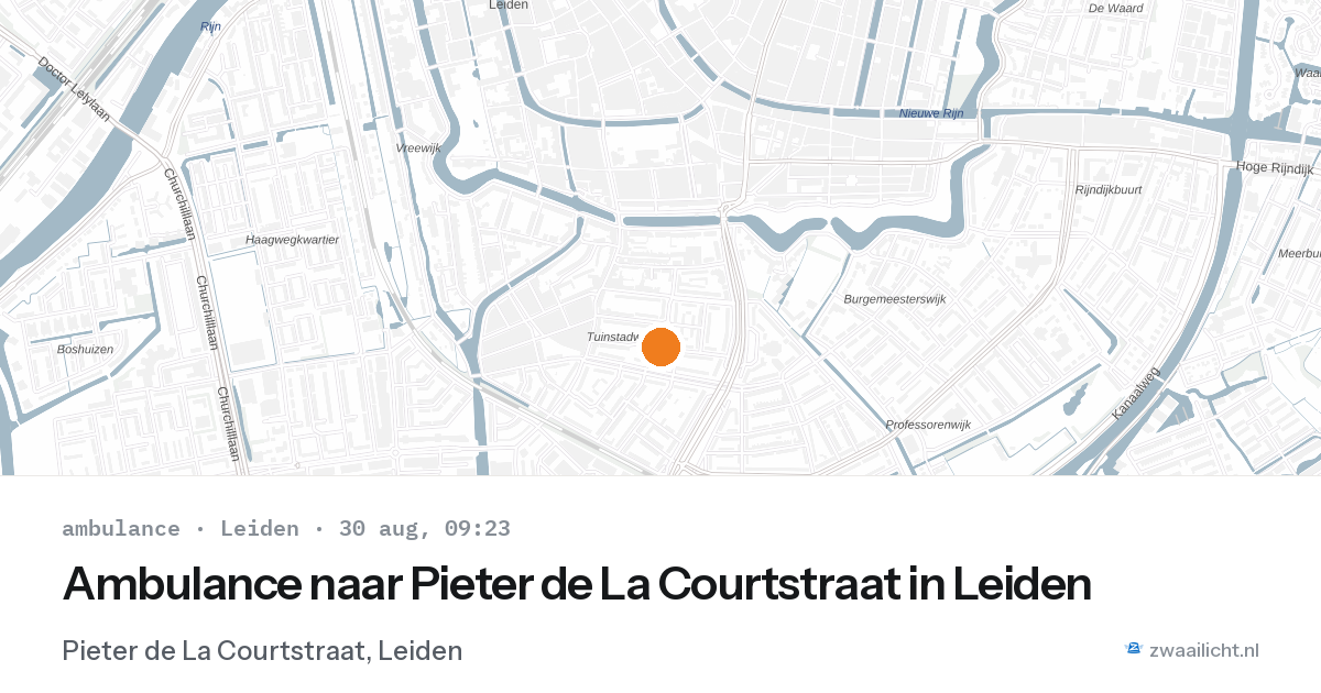 Ambulance naar Pieter de La Courtstraat in Leiden — 30 aug 2026