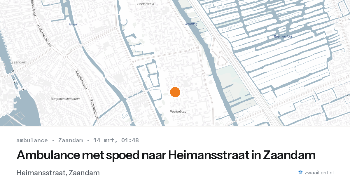 Ambulance met spoed naar Heimansstraat in Zaandam — 14 mrt 2026