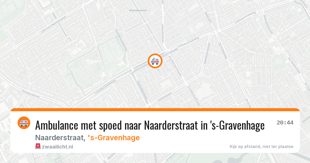 Ambulance met spoed naar Naarderstraat in 's-Gravenhage — 9 jul 2026