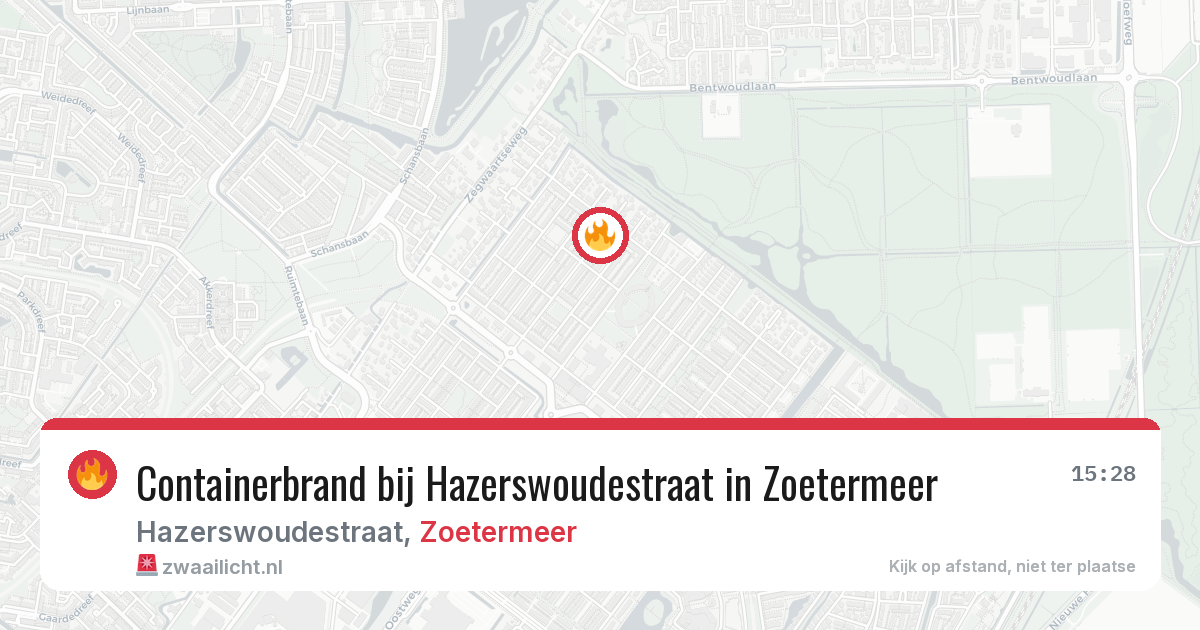 Containerbrand bij Hazerswoudestraat in Zoetermeer — 21 mrt 2026