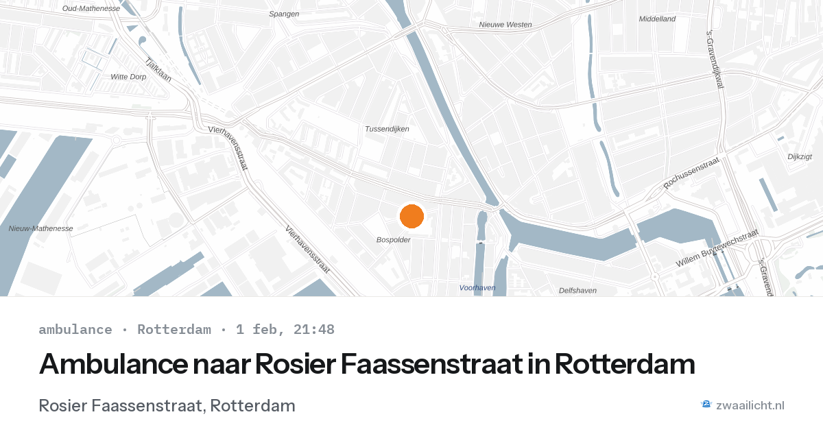 Ambulance naar Rosier Faassenstraat in Rotterdam — 1 feb 2026