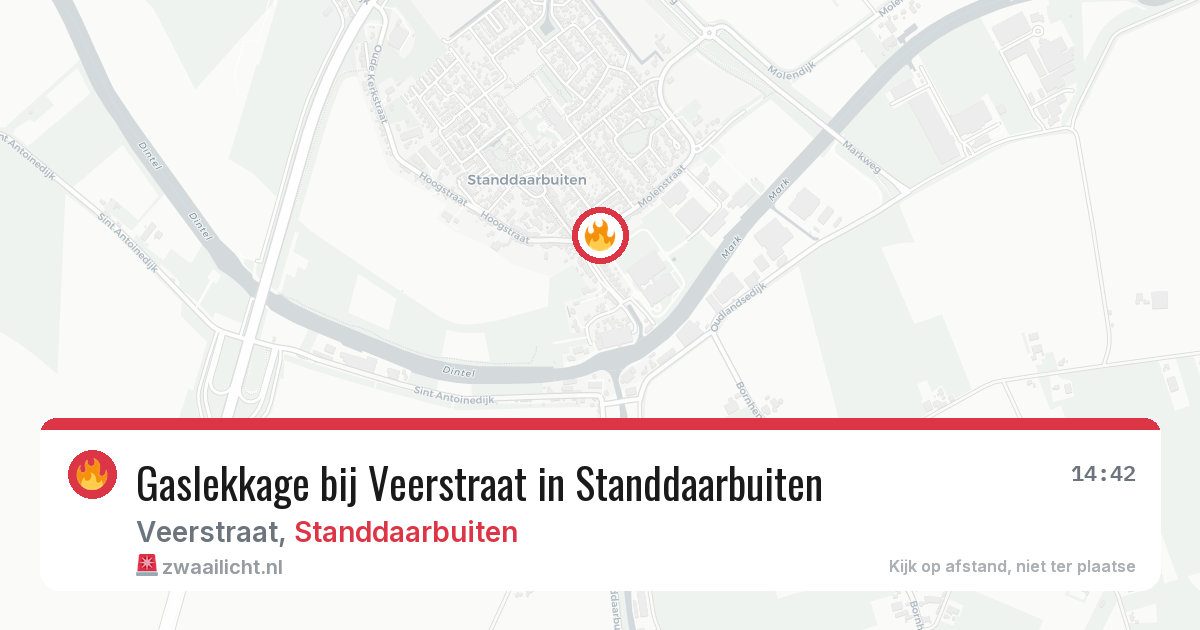 Gaslekkage bij Veerstraat in Standdaarbuiten — 11 jun 2026