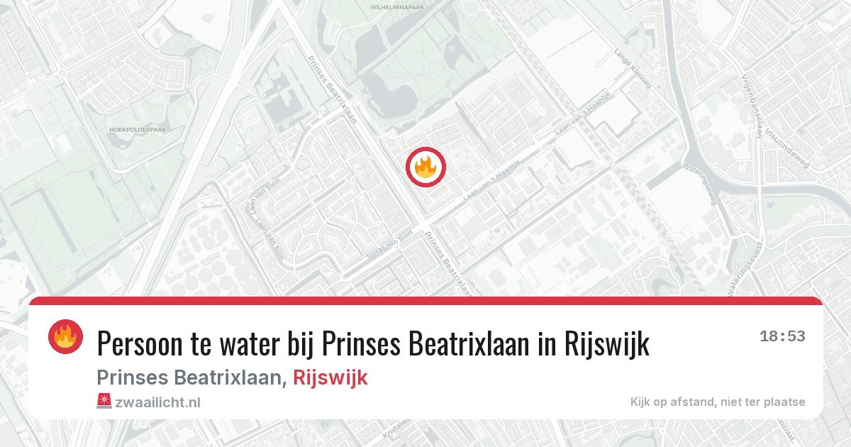 Persoon te water bij Prinses Beatrixlaan in Rijswijk — 8 aug 2026