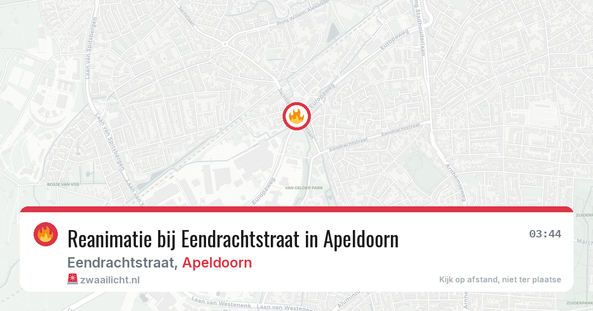 Reanimatie bij Eendrachtstraat in Apeldoorn — 8 aug 2026
