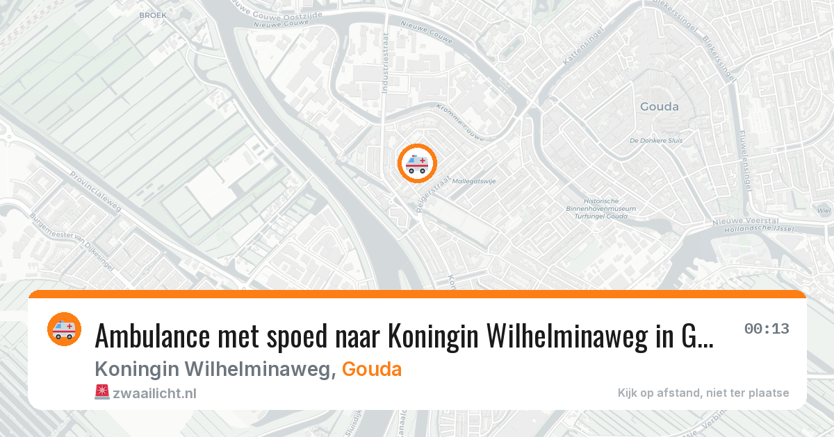 Ambulance met spoed naar Koningin Wilhelminaweg in Gouda — 10 jul 2026