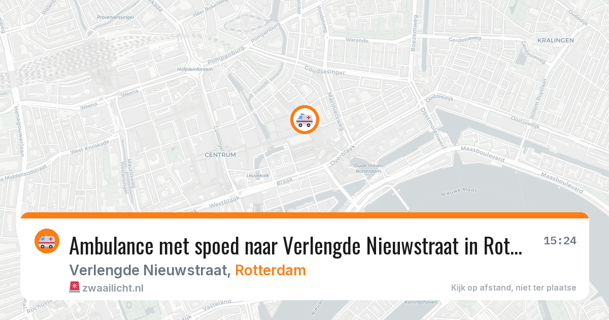 Ambulance met spoed naar Verlengde Nieuwstraat in Rotterdam — 25 jun 2026