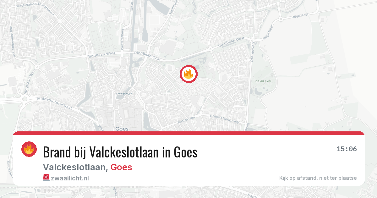 Brand bij Valckeslotlaan in Goes — 9 aug 2026