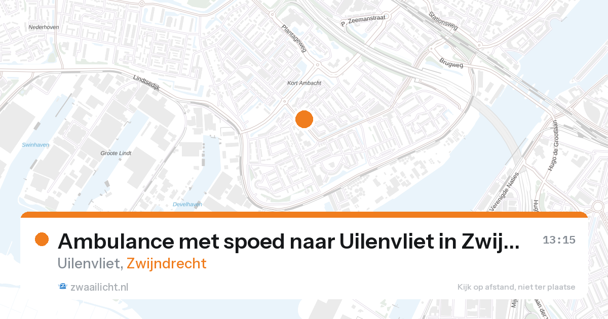 Ambulance met spoed naar Uilenvliet in Zwijndrecht — 27 aug 2026