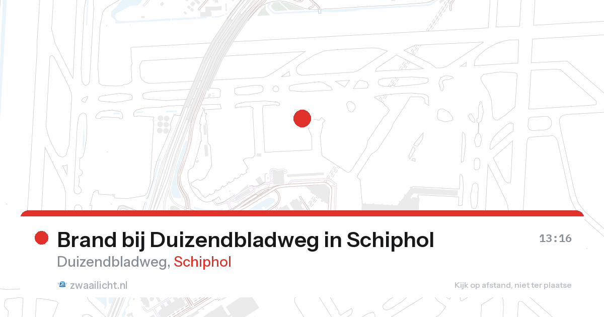 Brand bij Duizendbladweg in Schiphol — 26 aug 2026