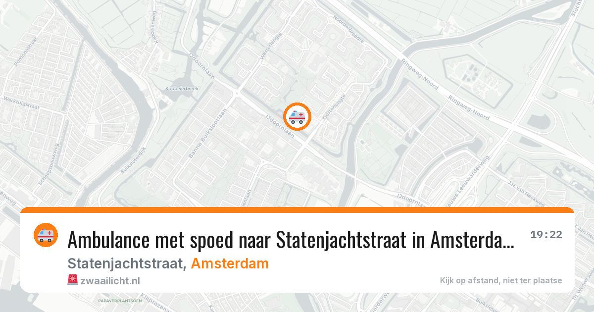 Ambulance met spoed naar Statenjachtstraat in Amsterdam — 21 mrt 2026