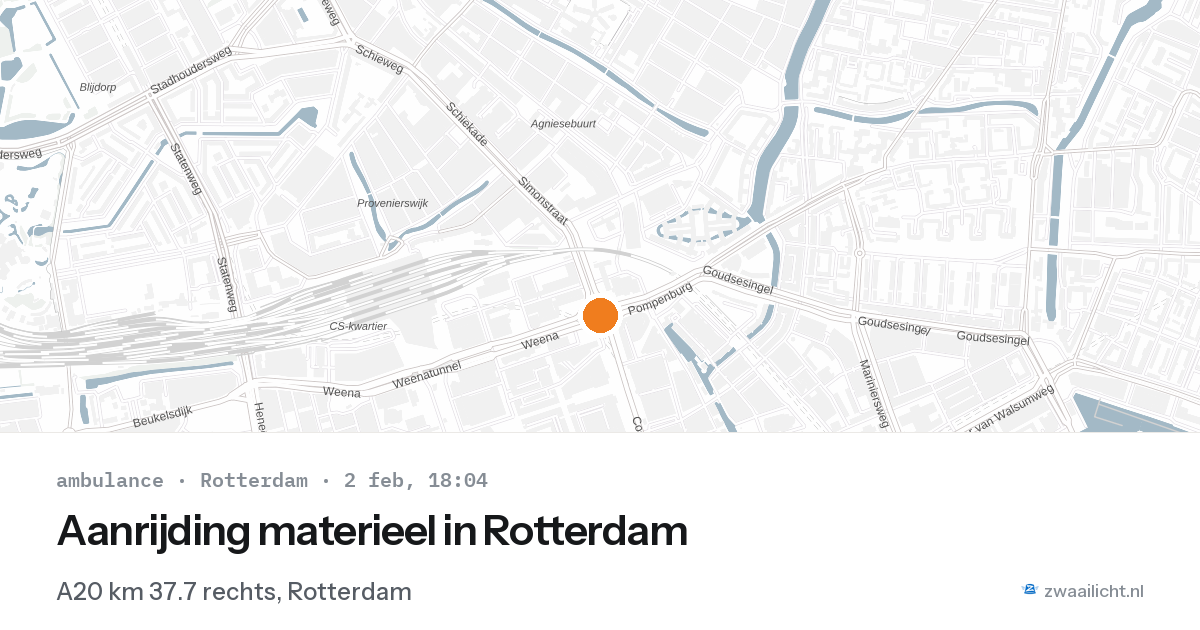 Aanrijding materieel in Rotterdam — 2 feb 2026