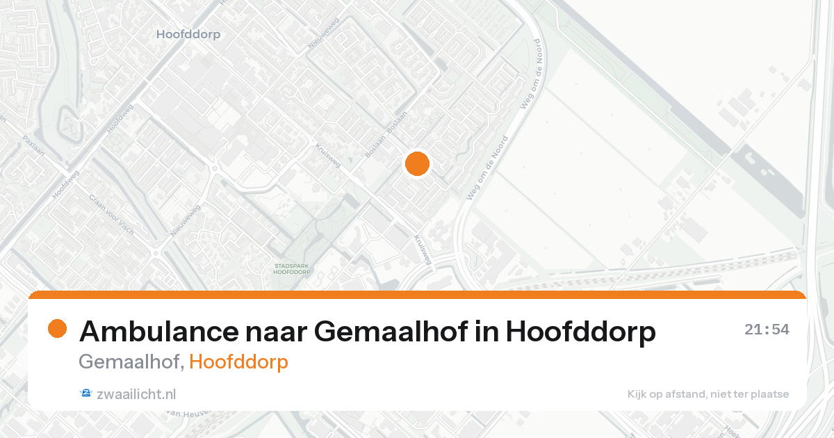 Ambulance naar Gemaalhof in Hoofddorp — 20 aug 2026