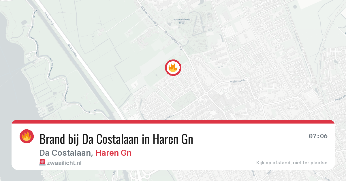 Brand bij Da Costalaan in Haren Gn — 27 apr 2026