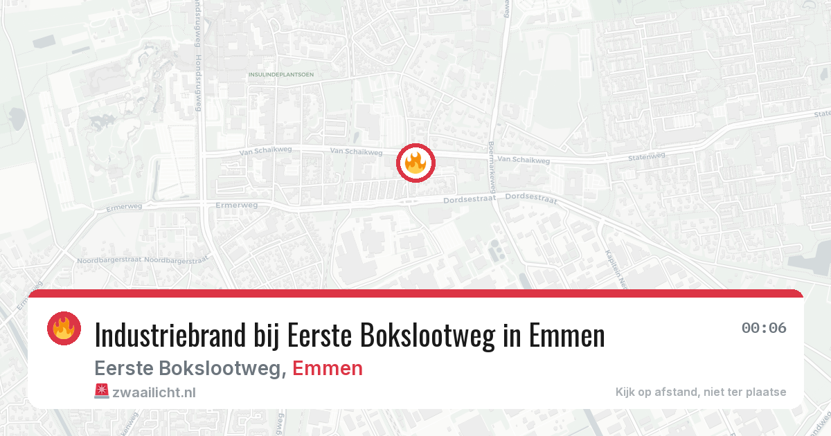 Industriebrand bij Eerste Bokslootweg in Emmen — 10 jun 2026