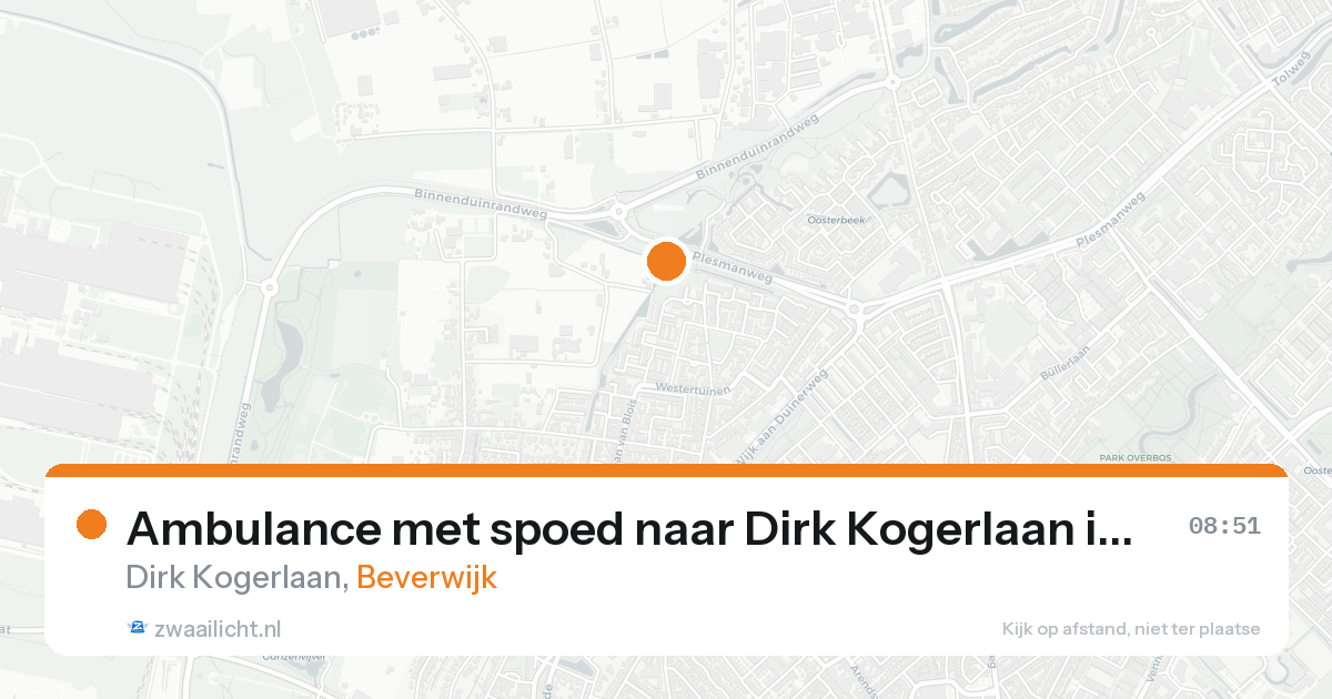 Ambulance met spoed naar Dirk Kogerlaan in Beverwijk — 17 aug 2026