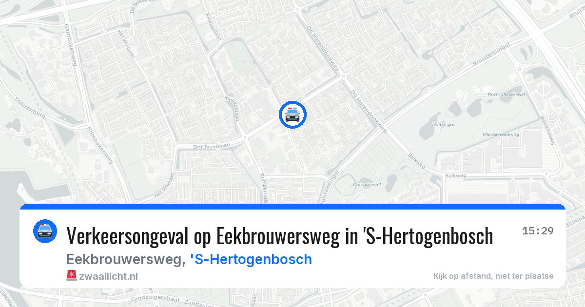 Verkeersongeval op Eekbrouwersweg in 'S-Hertogenbosch — 13 apr 2026