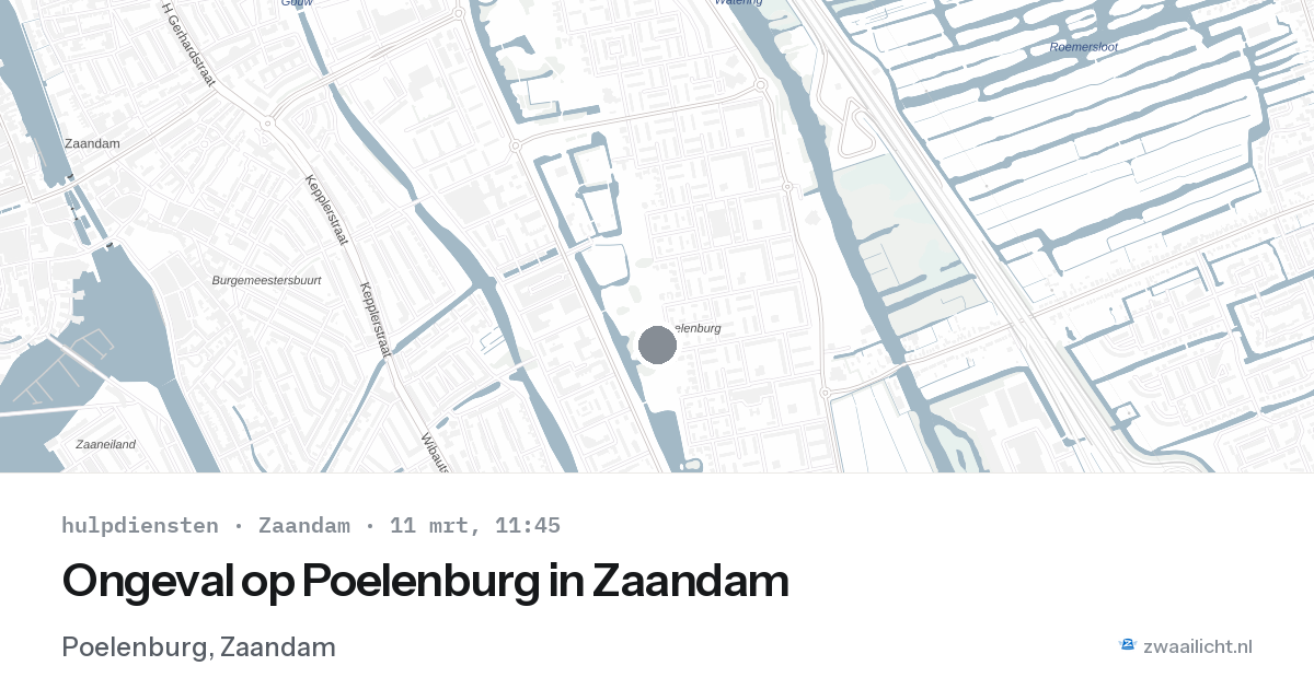 Ongeval op Poelenburg in Zaandam — 11 mrt 2026