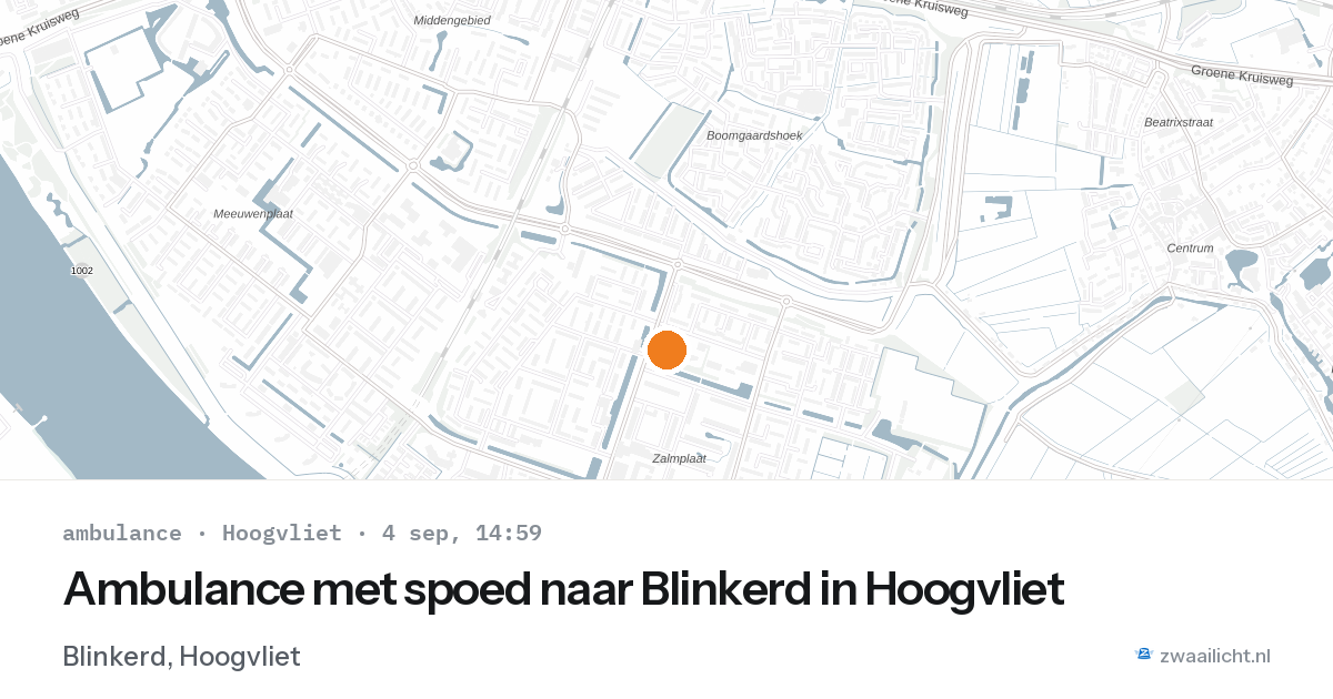 Ambulance met spoed naar Blinkerd in Hoogvliet — 4 sep 2026