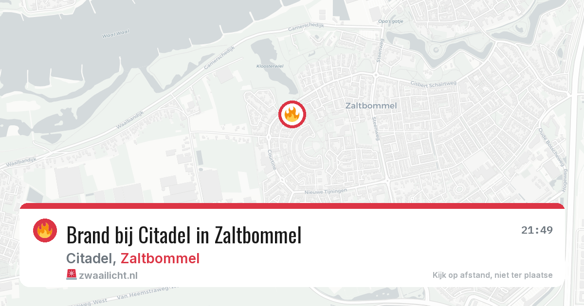 Brand bij Citadel in Zaltbommel — 11 aug 2026