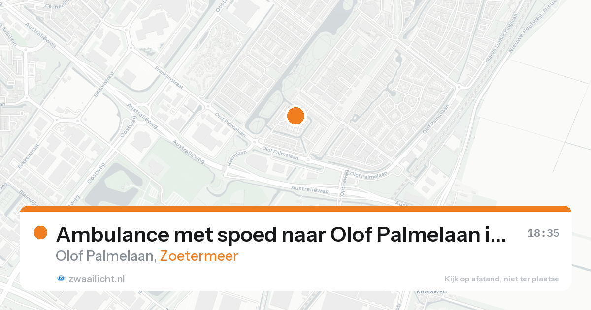 Ambulance met spoed naar Olof Palmelaan in Zoetermeer — 23 aug 2026