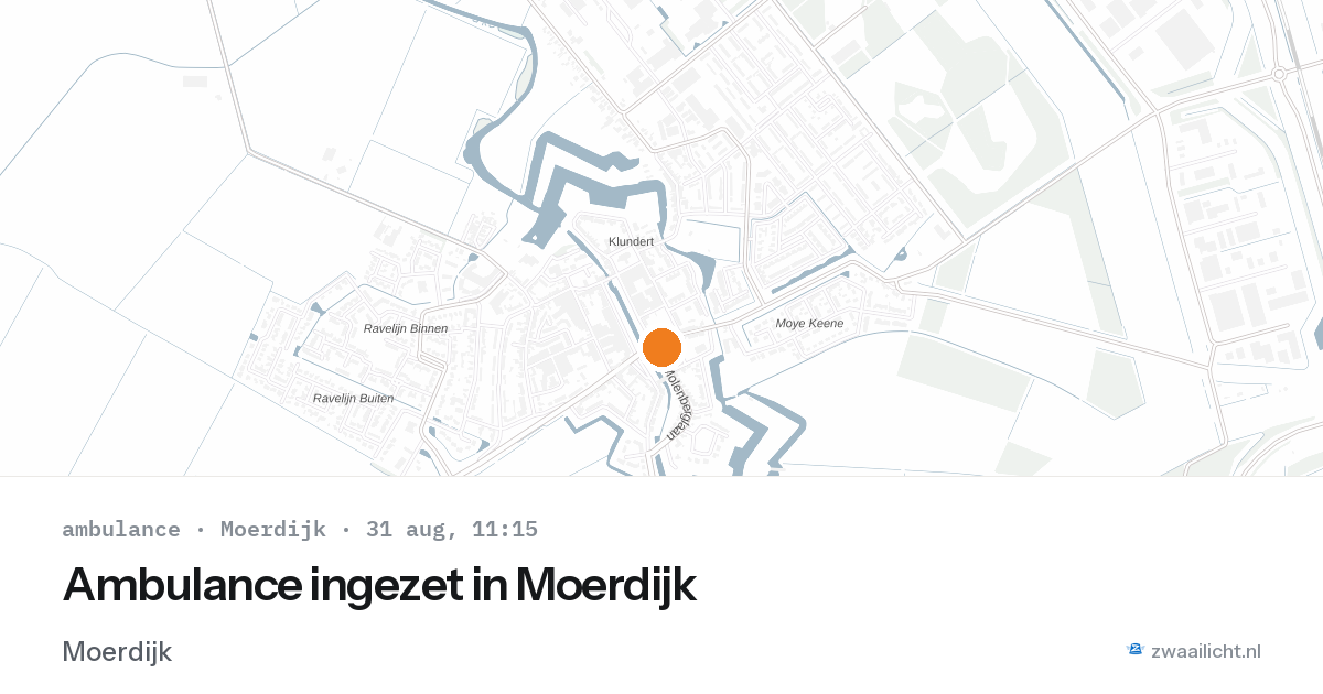 Ambulance ingezet in Moerdijk — 31 aug 2026