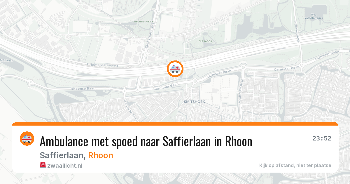 Ambulance met spoed naar Saffierlaan in Rhoon — 5 aug 2026