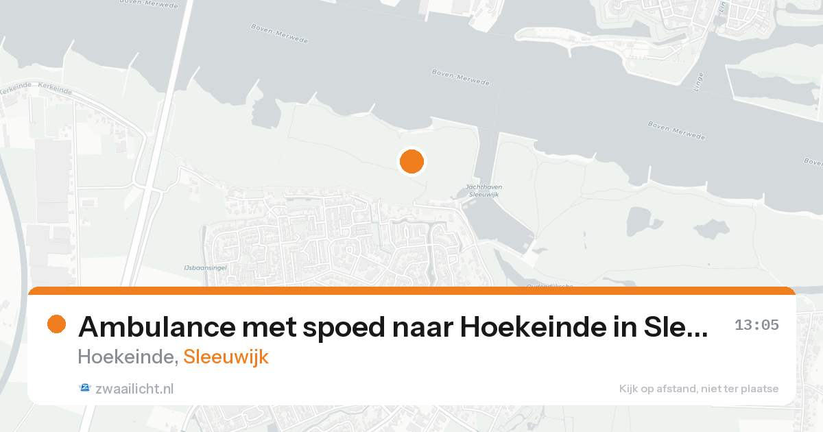 Ambulance met spoed naar Hoekeinde in Sleeuwijk — 24 aug 2026