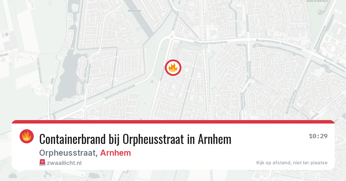 Containerbrand bij Orpheusstraat in Arnhem — 26 mei 2026