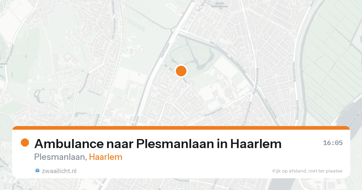 Ambulance naar Plesmanlaan in Haarlem — 17 aug 2026