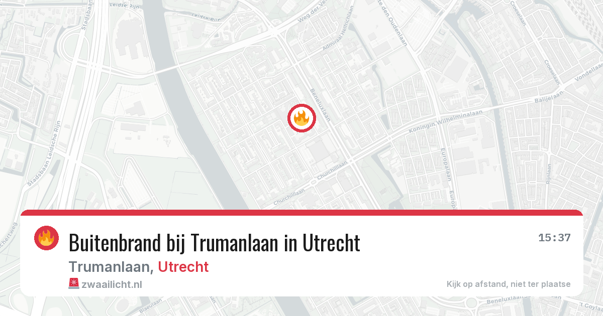 Buitenbrand bij Trumanlaan in Utrecht — 18 jun 2026