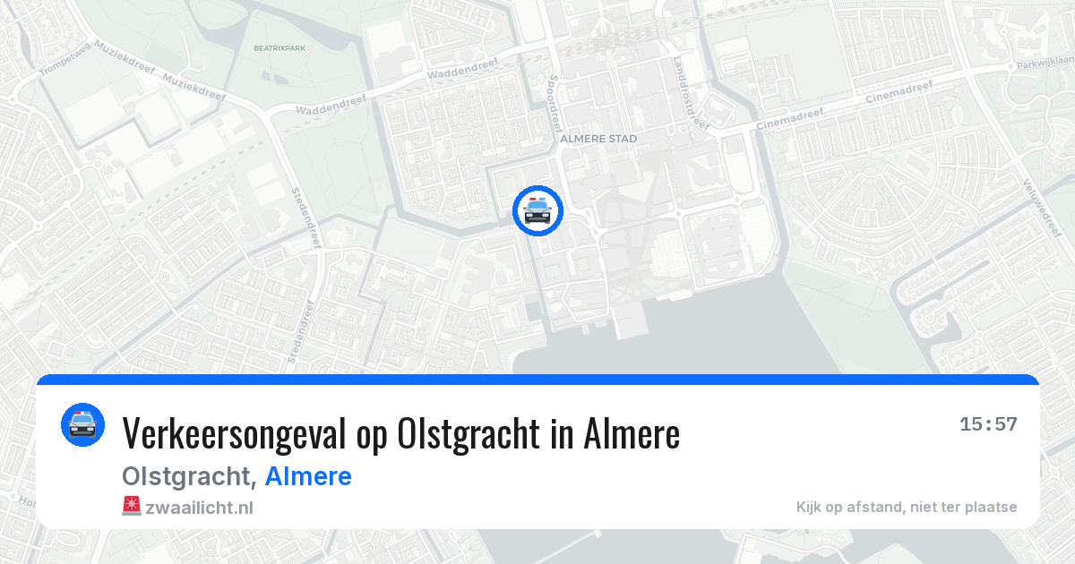 Verkeersongeval op Olstgracht in Almere — 26 jun 2026