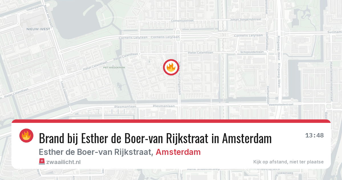 Brand bij Esther de Boer-van Rijkstraat in Amsterdam — 7 jun 2026