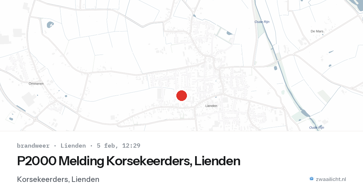 P2000 Melding Korsekeerders, Lienden — 5 feb 2026