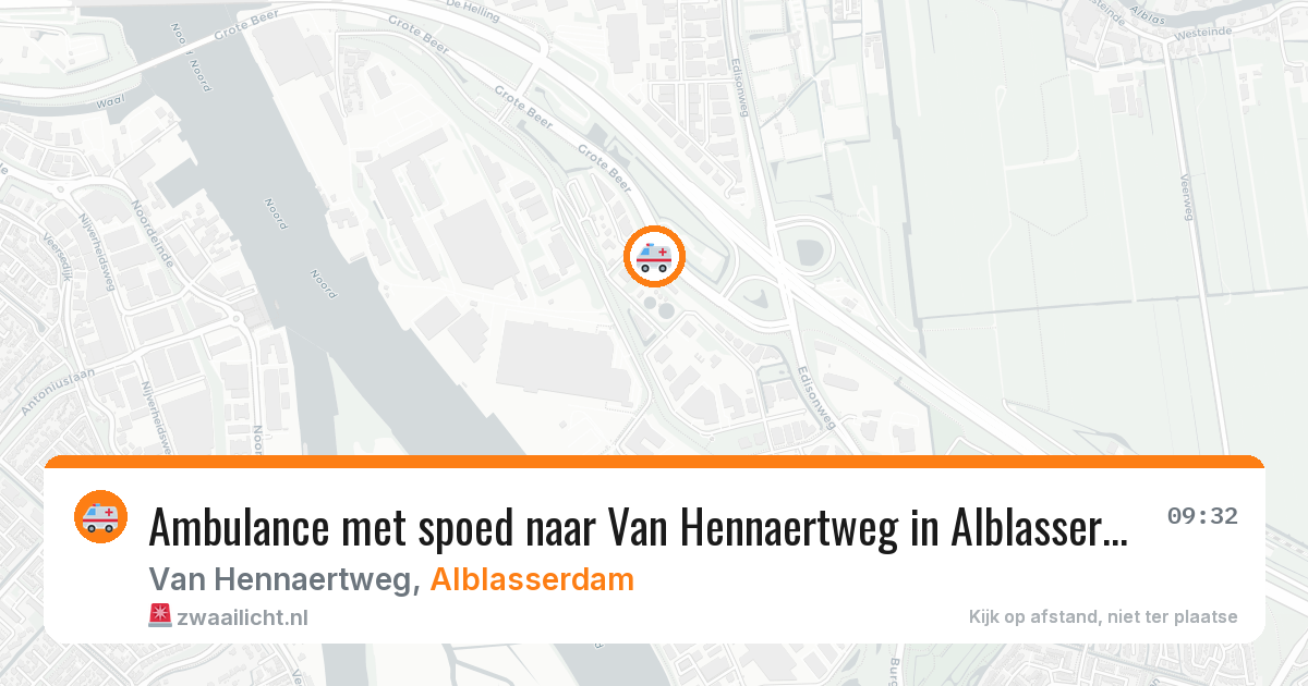 Ambulance met spoed naar Van Hennaertweg in Alblasserdam — 29 jun 2026