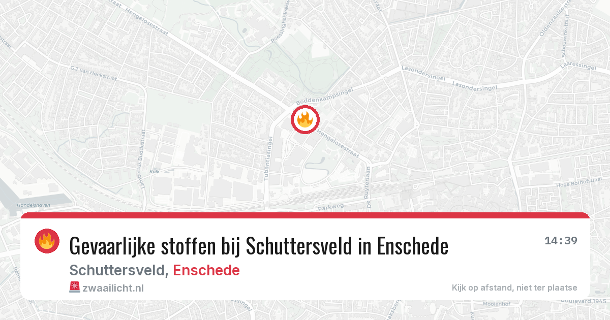 Gevaarlijke stoffen bij Schuttersveld in Enschede — 8 jun 2026