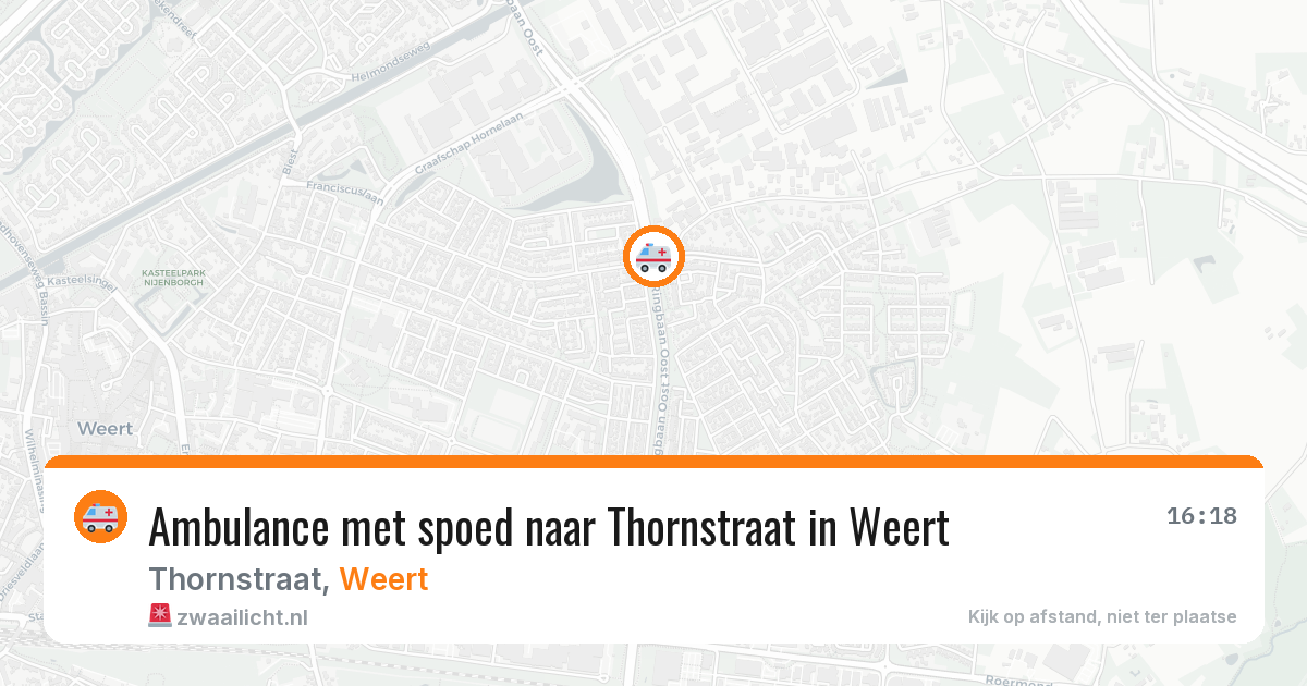 Ambulance met spoed naar Thornstraat in Weert — 4 jul 2026