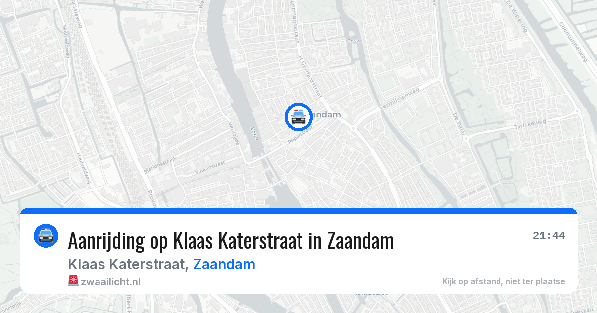 Aanrijding op Klaas Katerstraat in Zaandam — 8 apr 2026