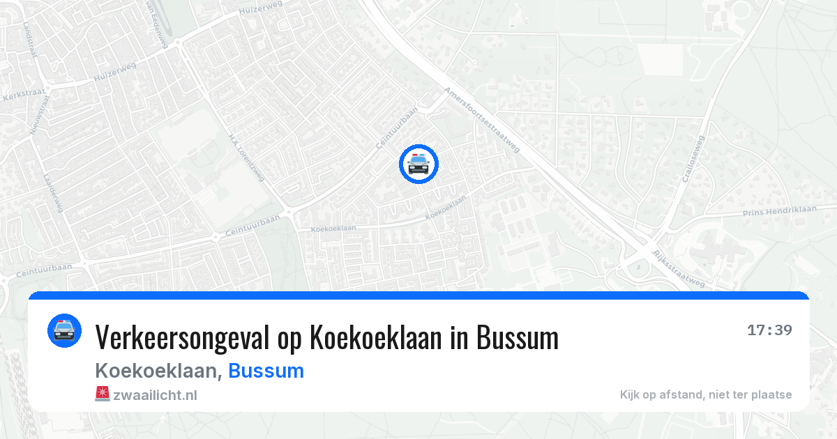 Verkeersongeval op Koekoeklaan in Bussum — 30 jun 2026