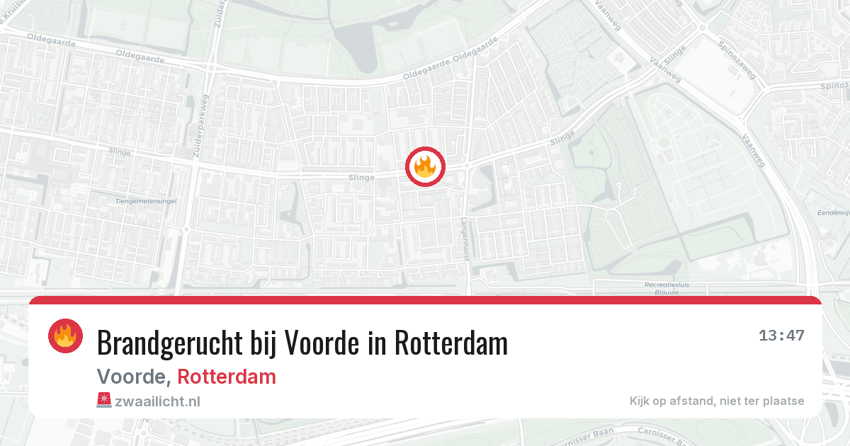 Brandgerucht bij Voorde in Rotterdam — 8 jun 2026