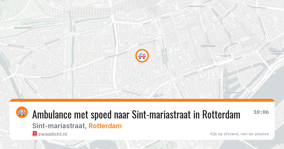 Ambulance met spoed naar Sint-mariastraat in Rotterdam — 5 mei 2026