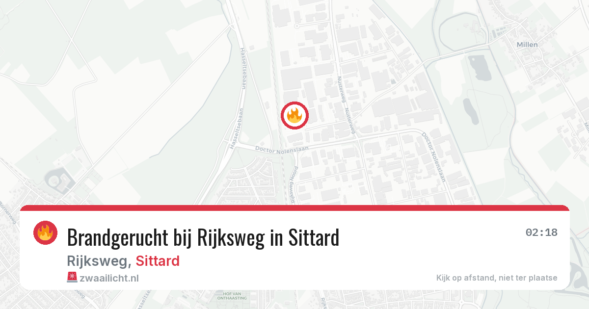 Brandgerucht bij Rijksweg in Sittard — 8 jun 2026