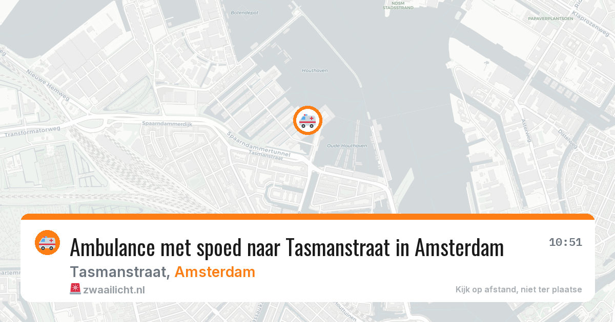 Ambulance met spoed naar Tasmanstraat in Amsterdam — 20 apr 2026