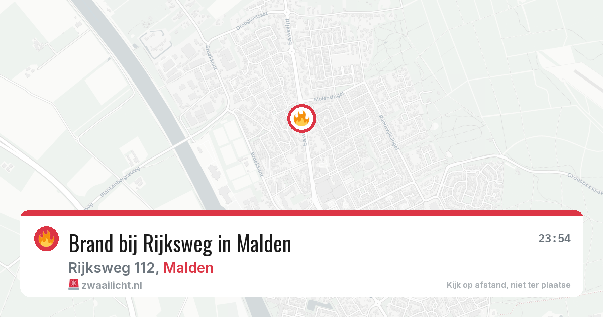 Brand bij Rijksweg in Malden — 19 mei 2026