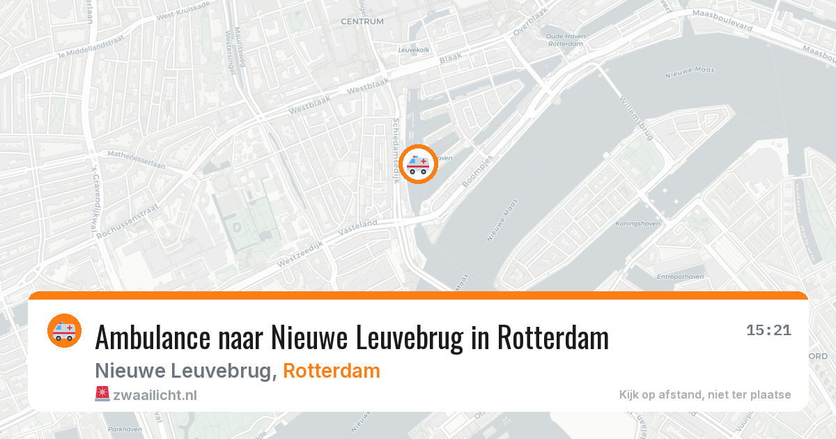 Ambulance naar Nieuwe Leuvebrug in Rotterdam — 5 jun 2026