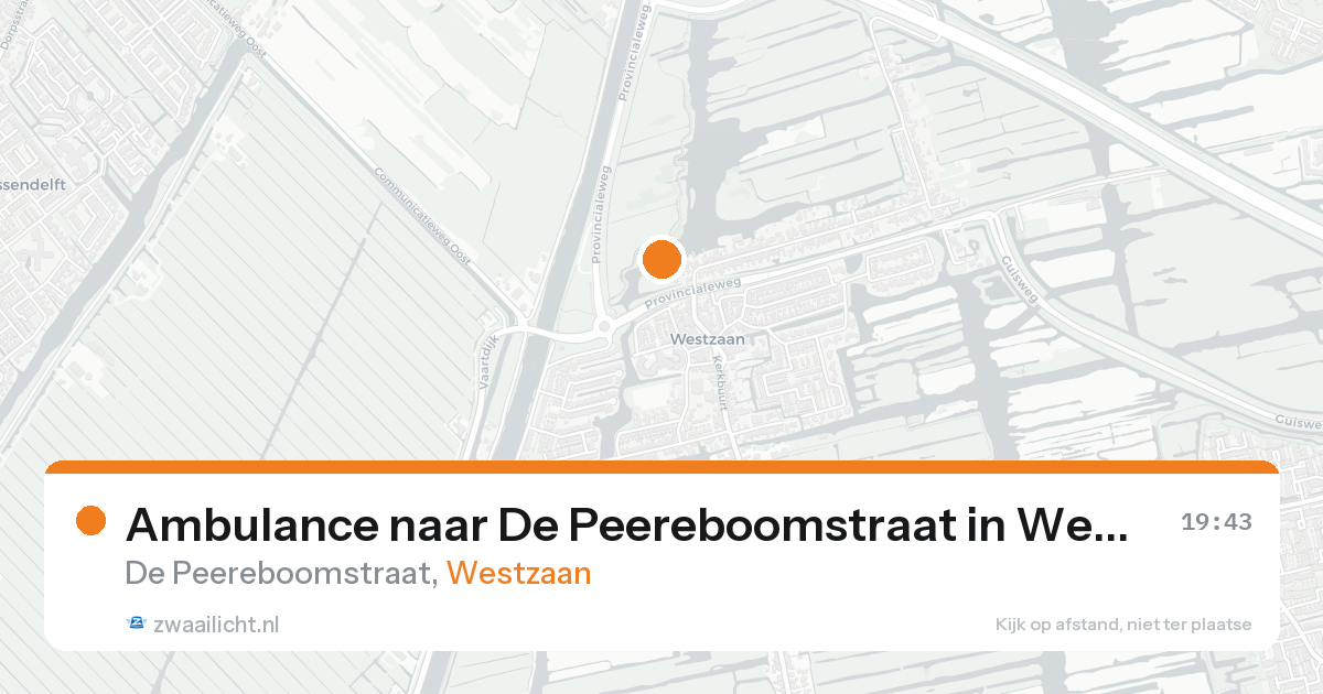 Ambulance naar De Peereboomstraat in Westzaan — 23 aug 2026