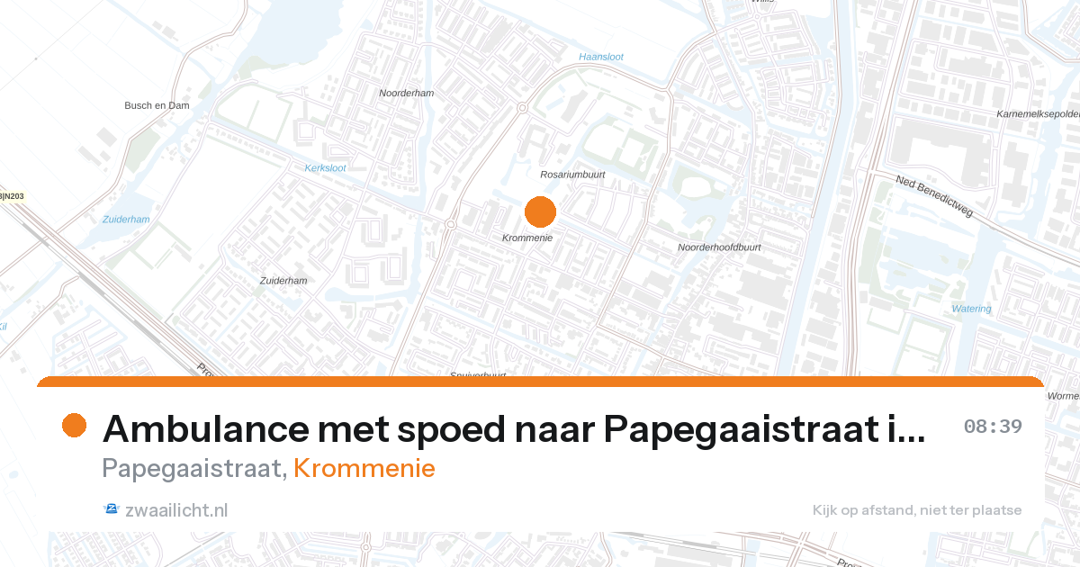 Ambulance met spoed naar Papegaaistraat in Krommenie — 12 jul 2026