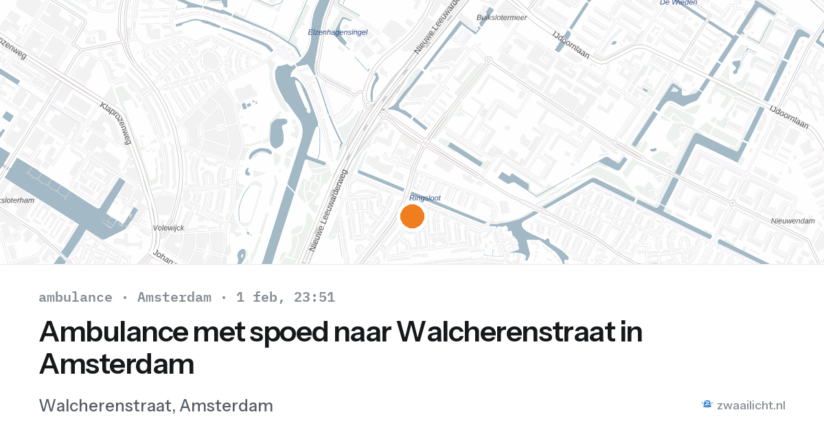 Ambulance met spoed naar Walcherenstraat in Amsterdam — 1 feb 2026