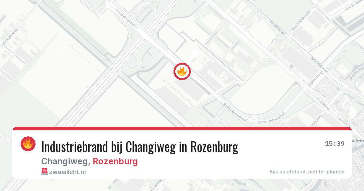 Industriebrand bij Changiweg in Rozenburg — 23 mei 2026