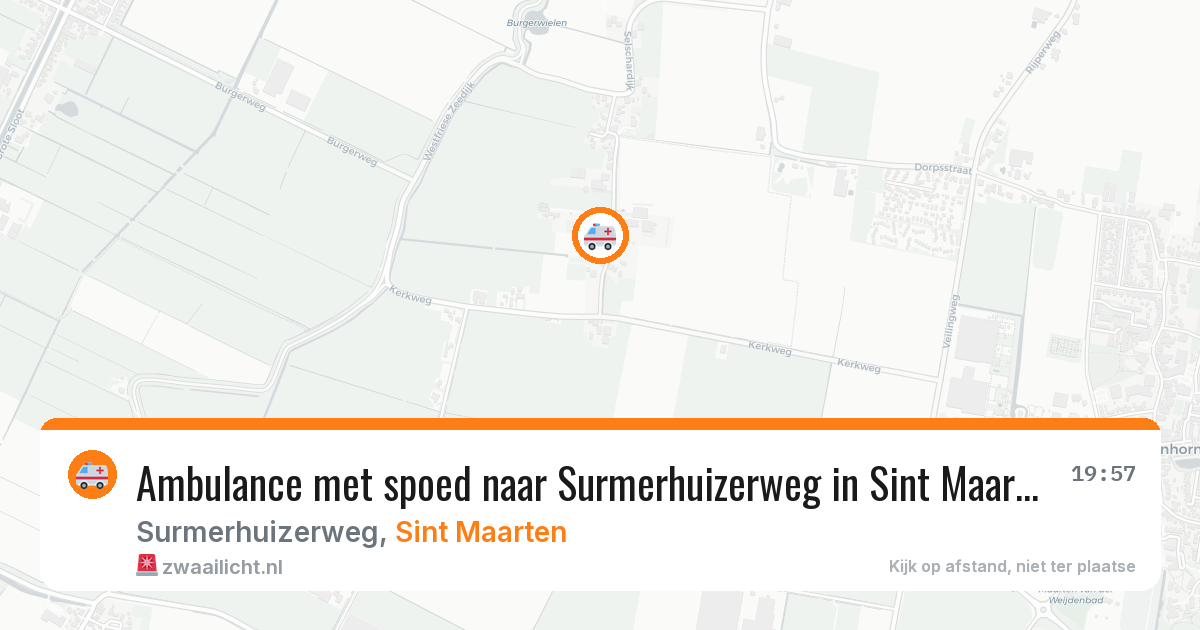 Ambulance met spoed naar Surmerhuizerweg in Sint Maarten — 19 jun 2026